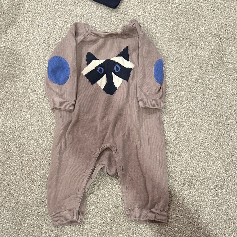 GAP Brown and Blue Raccoon Kids Footie